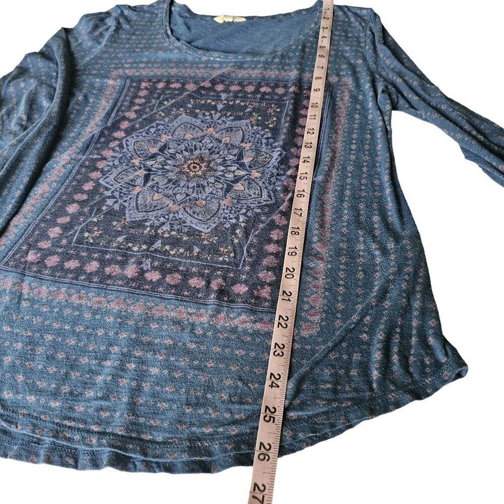 Lucky Brand Women's Long Sleeved Boho Print Top size L - Picture 11 of 11